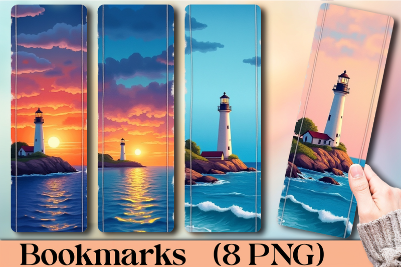 Nighttime Lighthouse Glow Bookmark - CraftNest - Digital Crafting and Art