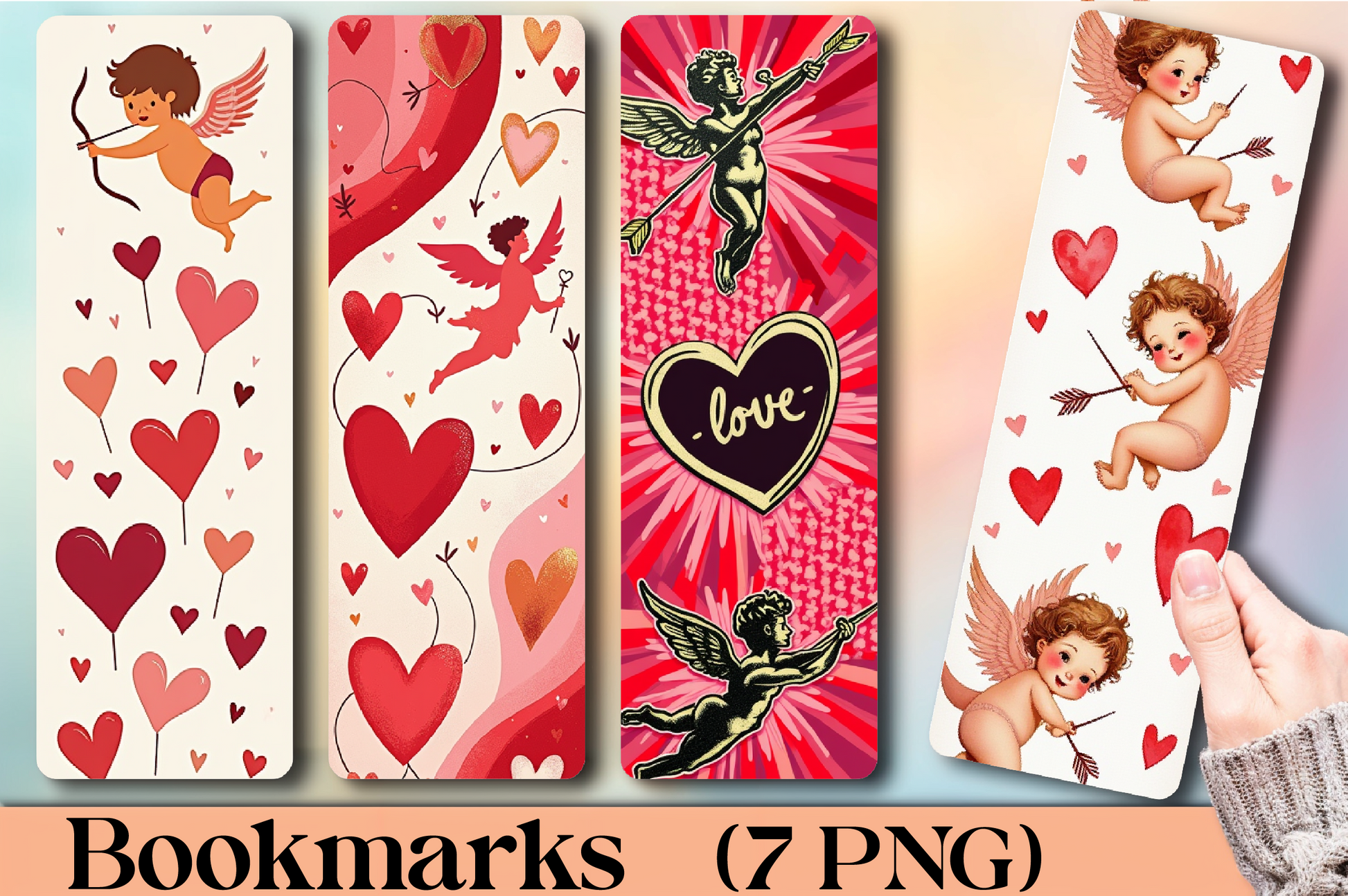 Valentine's Day Cupid Bookmark - CraftNest - Digital Crafting and Art