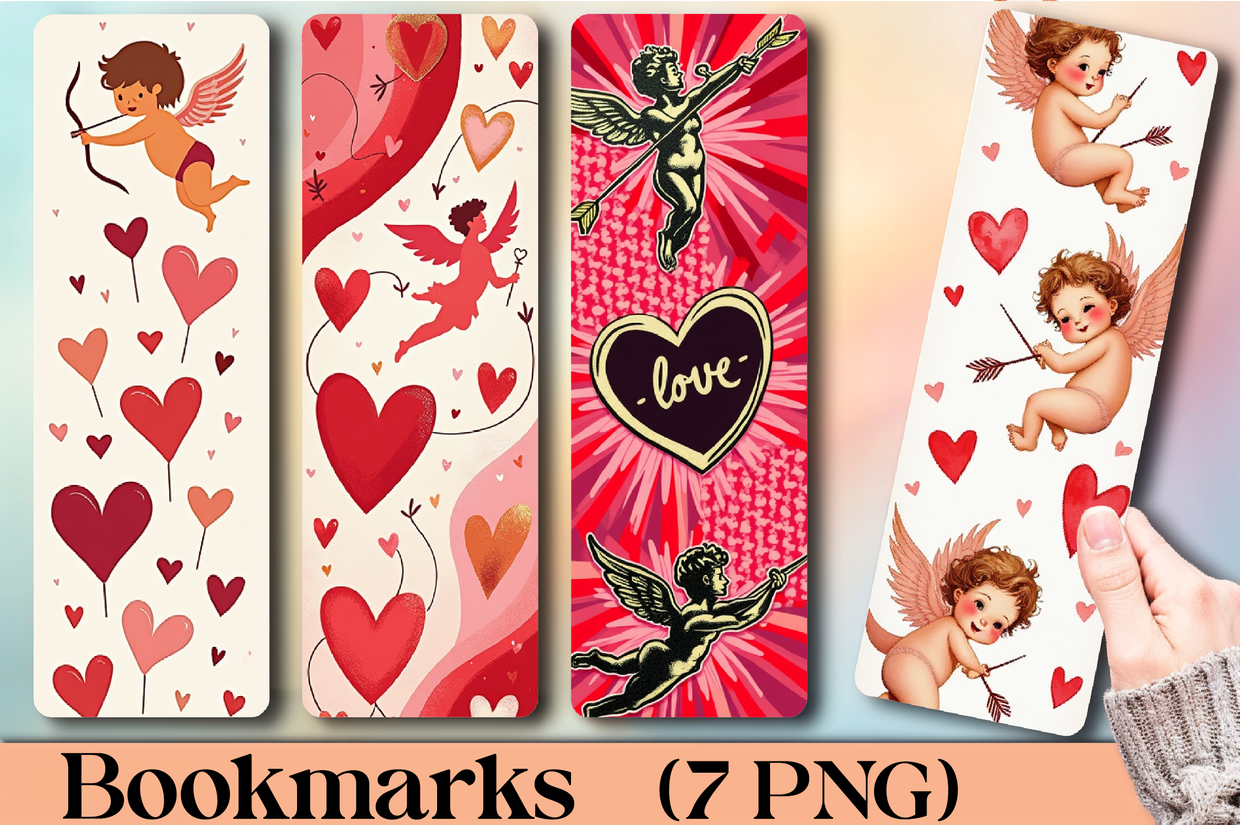 Valentine's Day Cupid Bookmark - CraftNest - Digital Crafting and Art