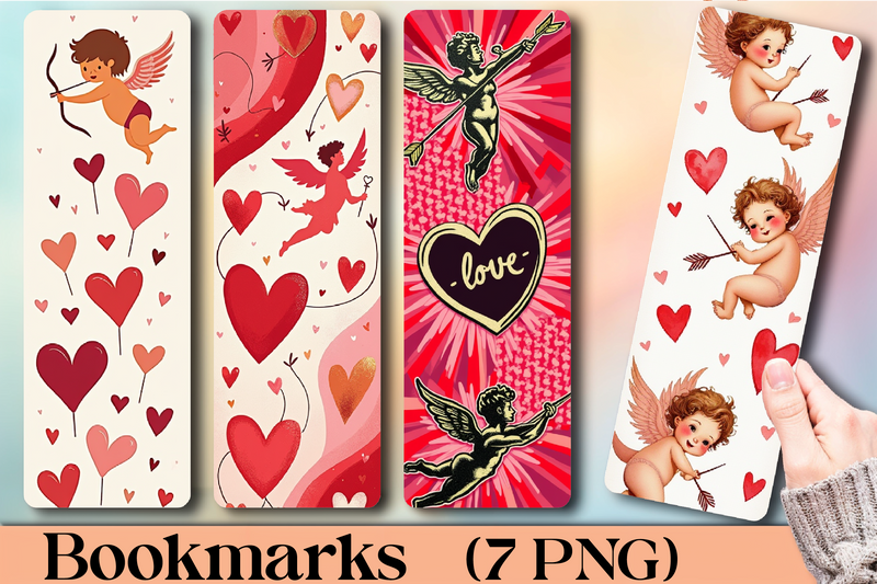 Valentine's Day Cupid Bookmark - CraftNest - Digital Crafting and Art