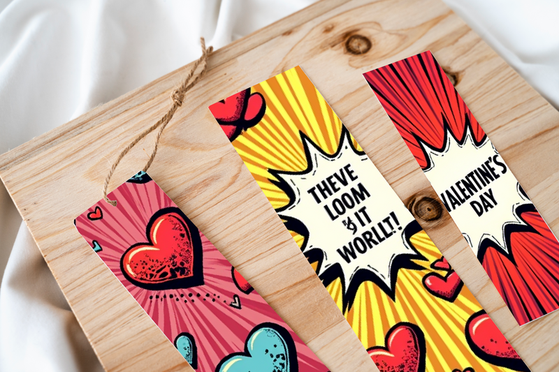 Valentine's Day Pop Art Bookmark Journal - CraftNest - Digital Crafting and Art