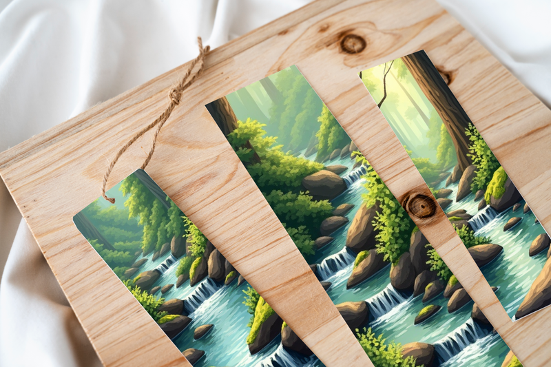 Forest Stream Sanctuary Bookmark Journal - CraftNest - Digital Crafting and Art