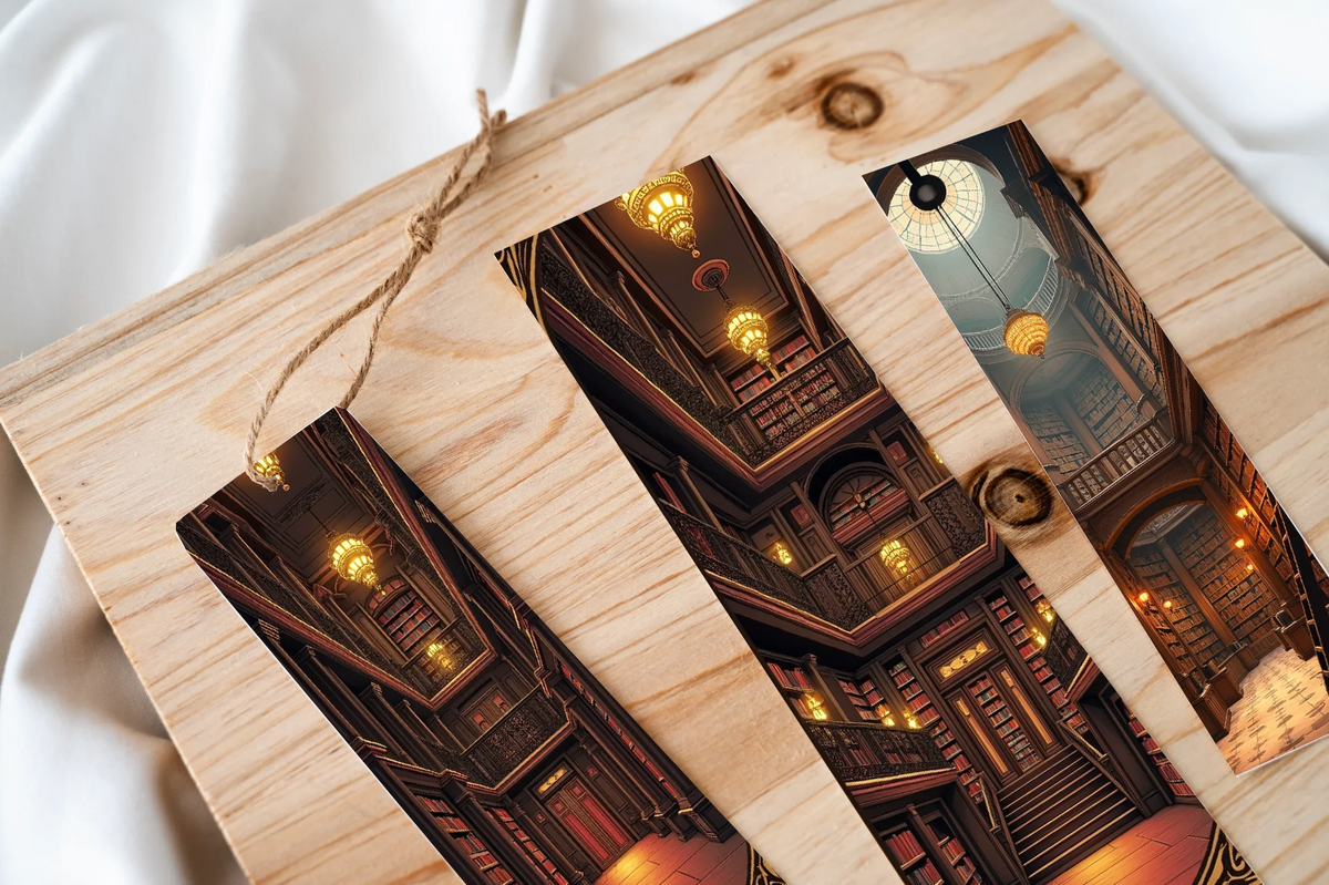 Ancient Library Interior Bookmark Journal