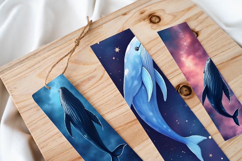 Cosmic Whales Bookmark Journal - CraftNest - Digital Crafting and Art