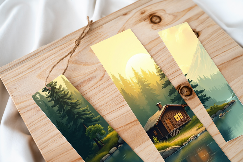 Serene Mountain Retreat Bookmark Journal - CraftNest - Digital Crafting and Art