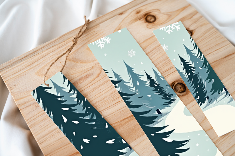 Snowy Pine Forest Bookmark Journal - CraftNest - Digital Crafting and Art