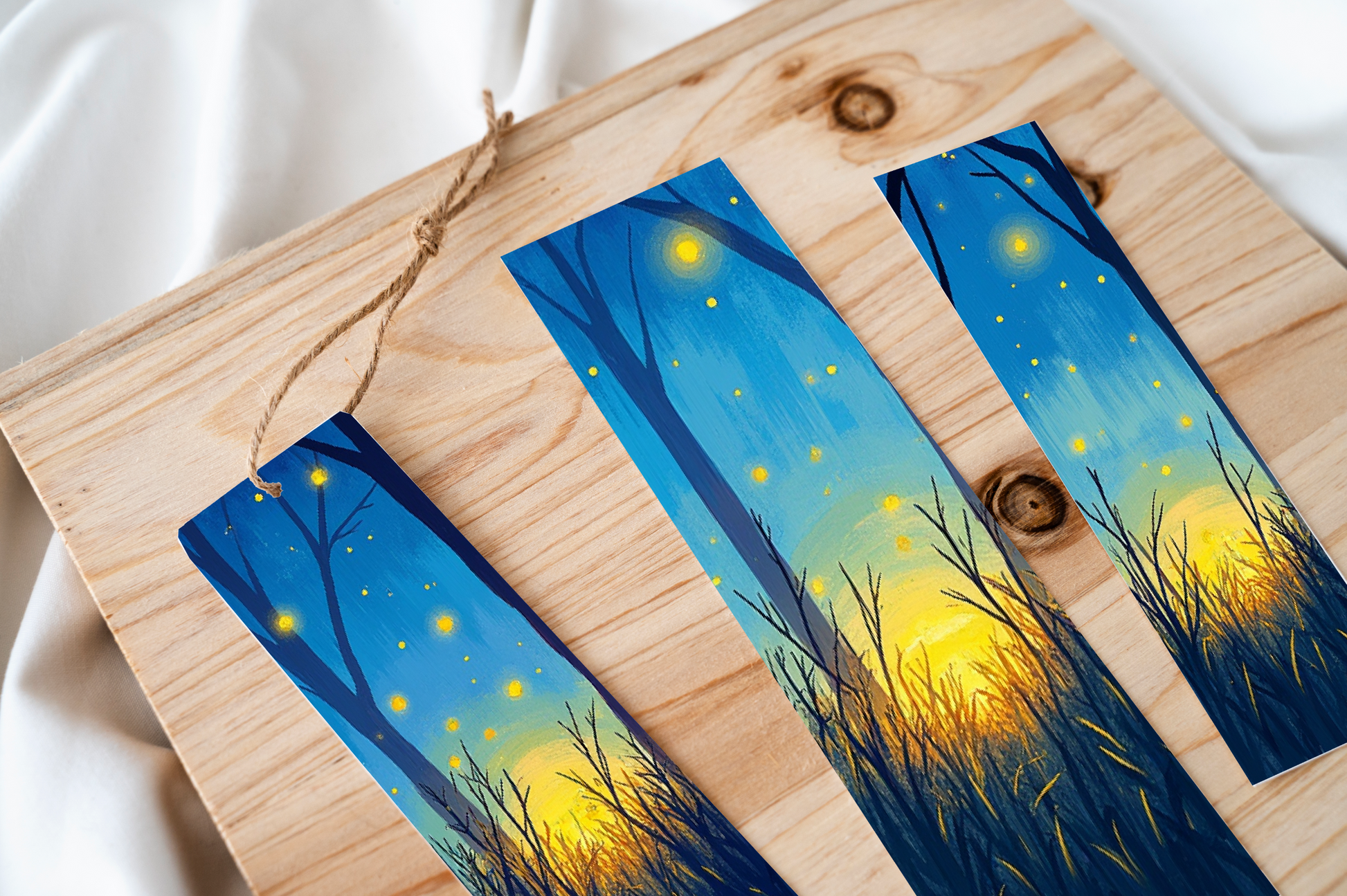 Twilight Firefly Meadow Bookmark - CraftNest - Digital Crafting and Art