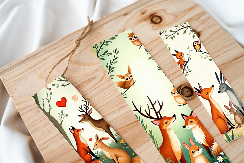 Valentine's Day Woodland Bookmarks - CraftNest - Digital Crafting and Art