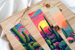 Blooming Cactus Desert Bookmark - CraftNest - Digital Crafting and Art