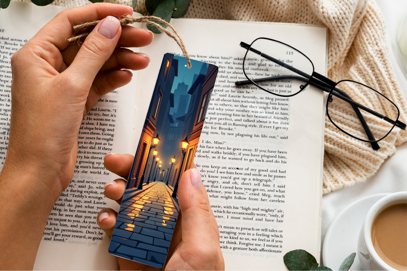 Rainy City Night Bookmark Journal - CraftNest - Digital Crafting and Art