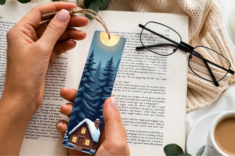Winter Cabin Woods Bookmark Journal - CraftNest - Digital Crafting and Art
