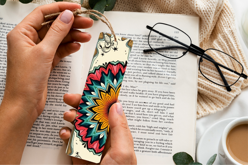 Vibrant Mandala Bookmark Pattern - CraftNest - Digital Crafting and Art
