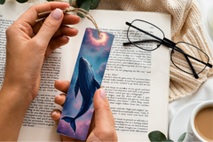 Cosmic Whales Bookmark Journal - CraftNest - Digital Crafting and Art