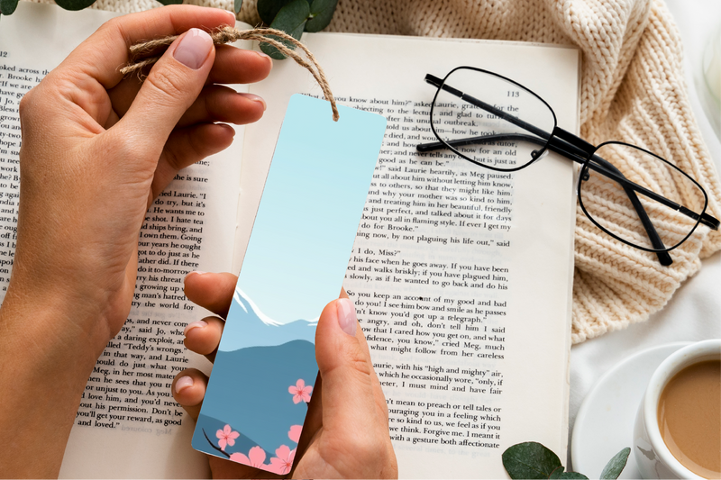 Cherry Blossom Breeze Bookmark Journal - CraftNest - Digital Crafting and Art