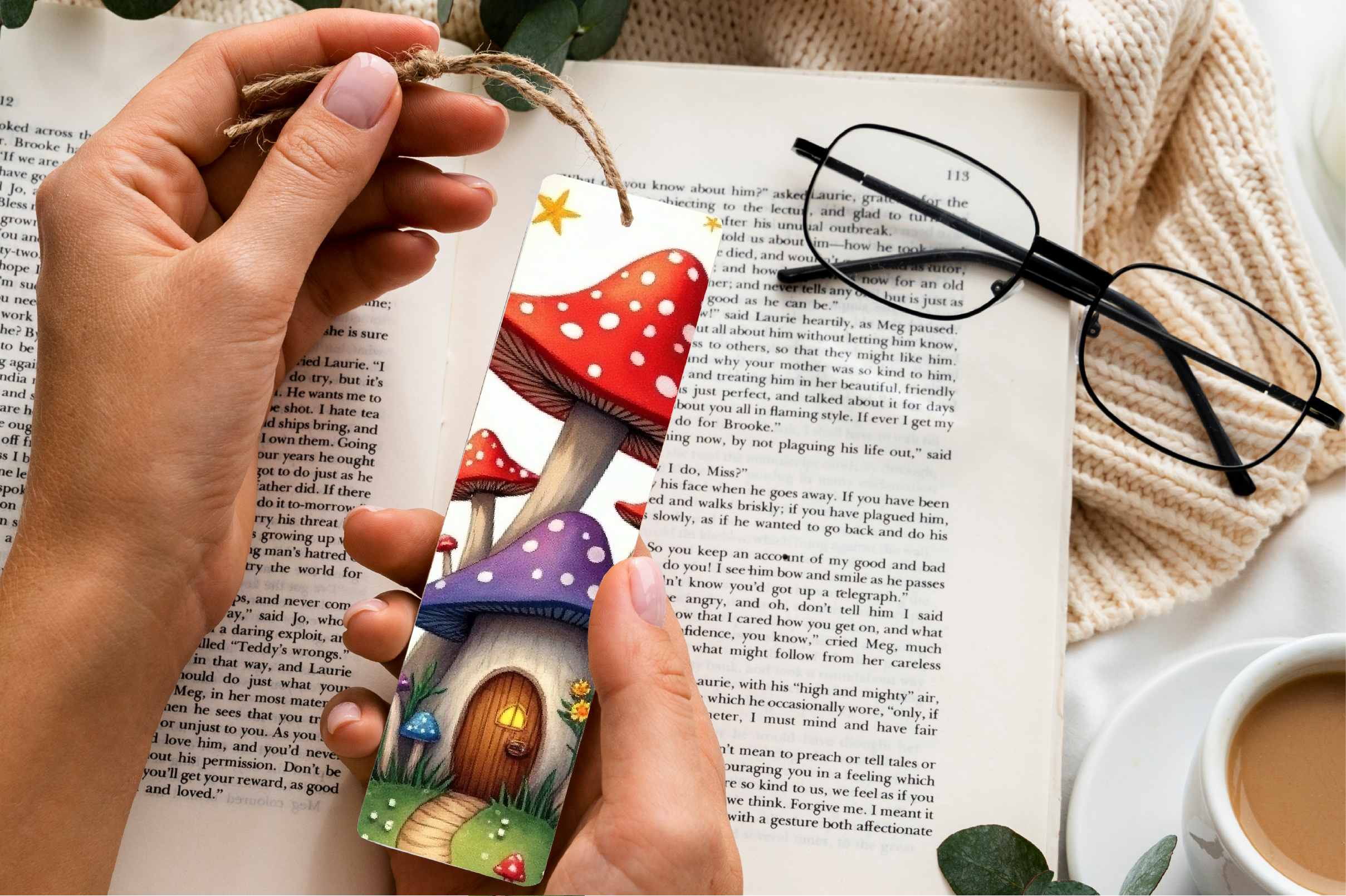 Mushroom Village Bookmark Journal - CraftNest - Digital Crafting and Art