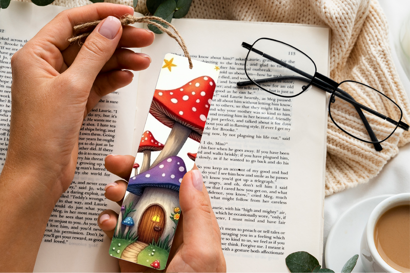 Mushroom Village Bookmark Journal - CraftNest - Digital Crafting and Art