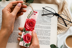Red Rose Bookmark Journal - CraftNest - Digital Crafting and Art