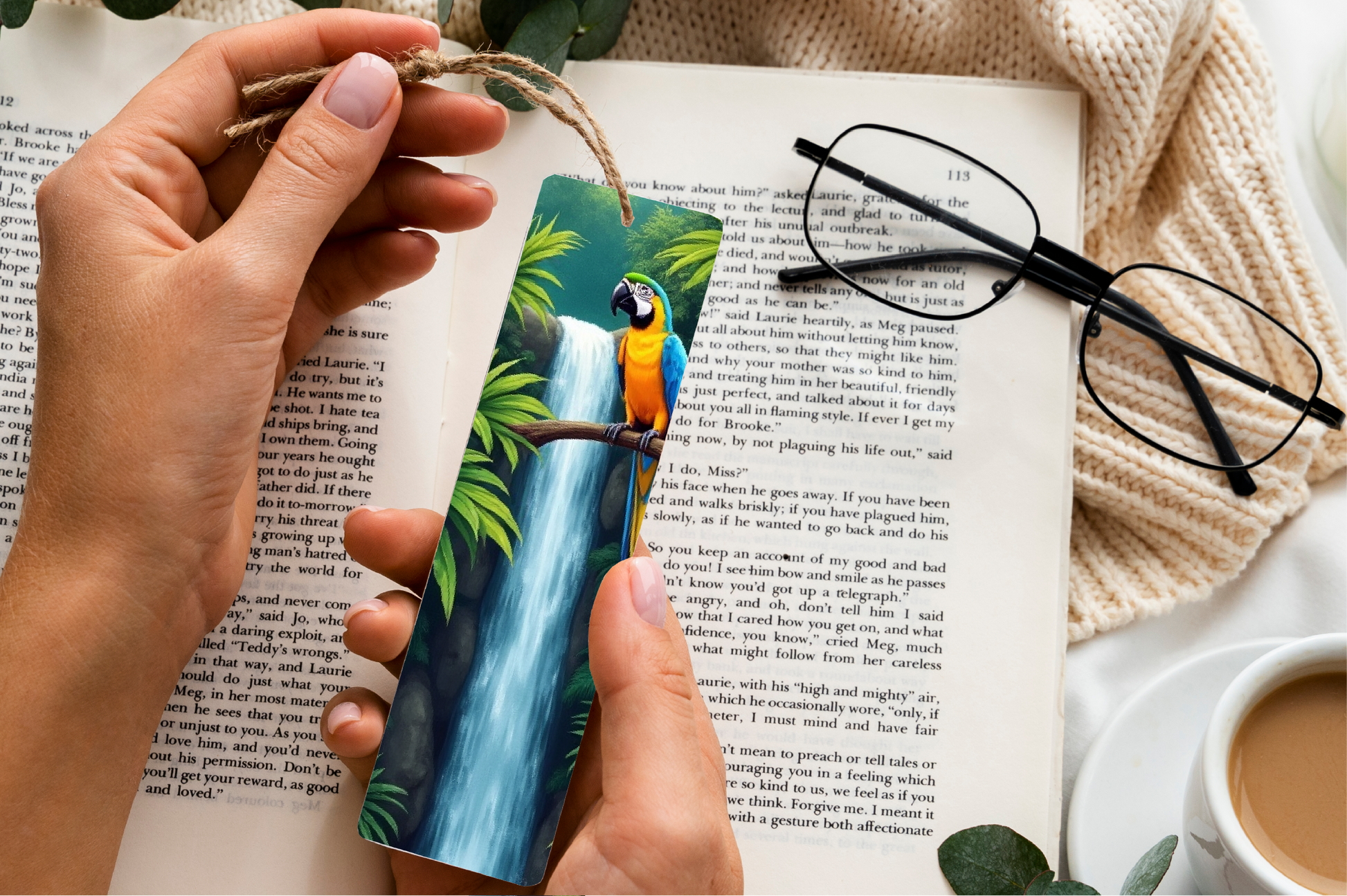 Tropical Waterfall Paradise Bookmark Journal - CraftNest - Digital Crafting and Art