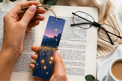 Twilight Firefly Meadow Bookmark - CraftNest - Digital Crafting and Art