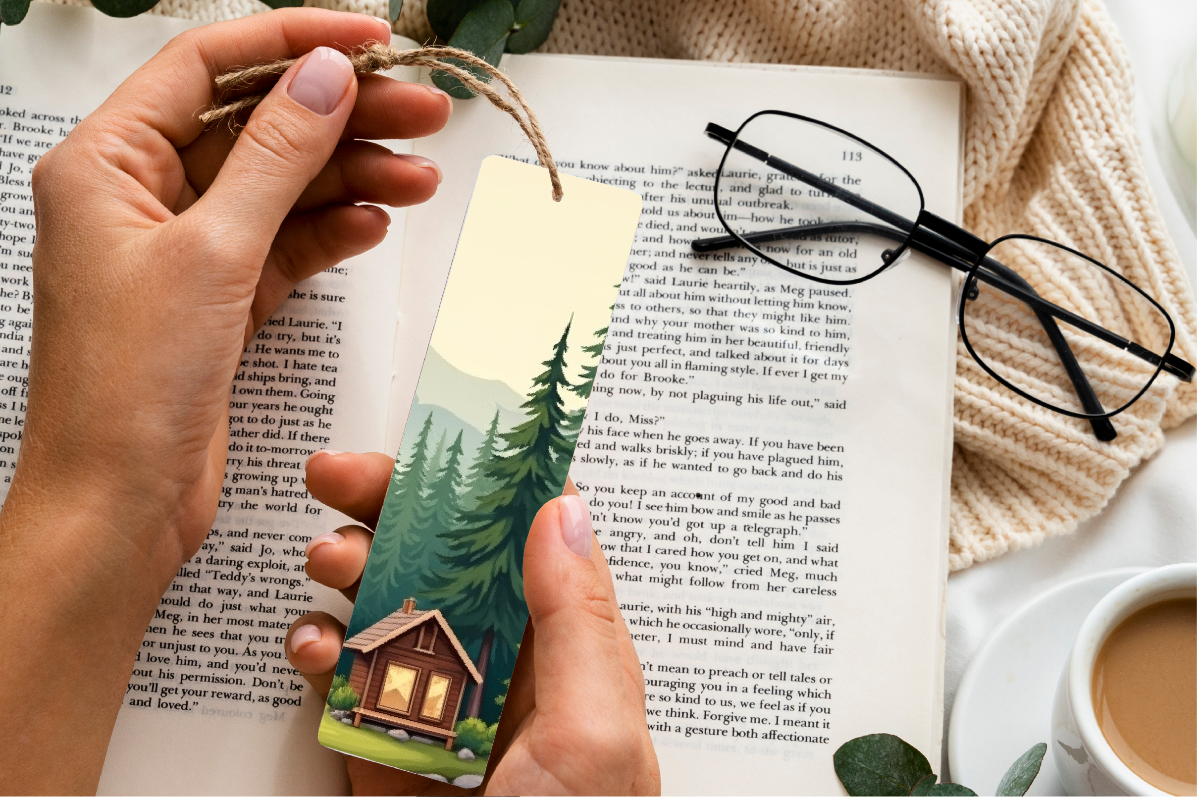 Serene Mountain Retreat Bookmark Journal - CraftNest - Digital Crafting and Art