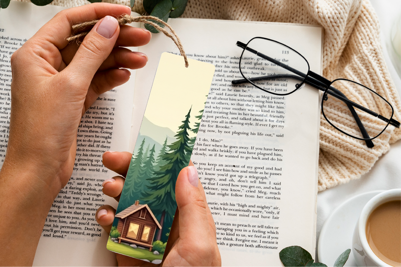 Serene Mountain Retreat Bookmark Journal - CraftNest - Digital Crafting and Art
