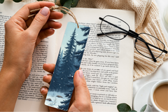 Snowy Pine Forest Bookmark Journal - CraftNest - Digital Crafting and Art