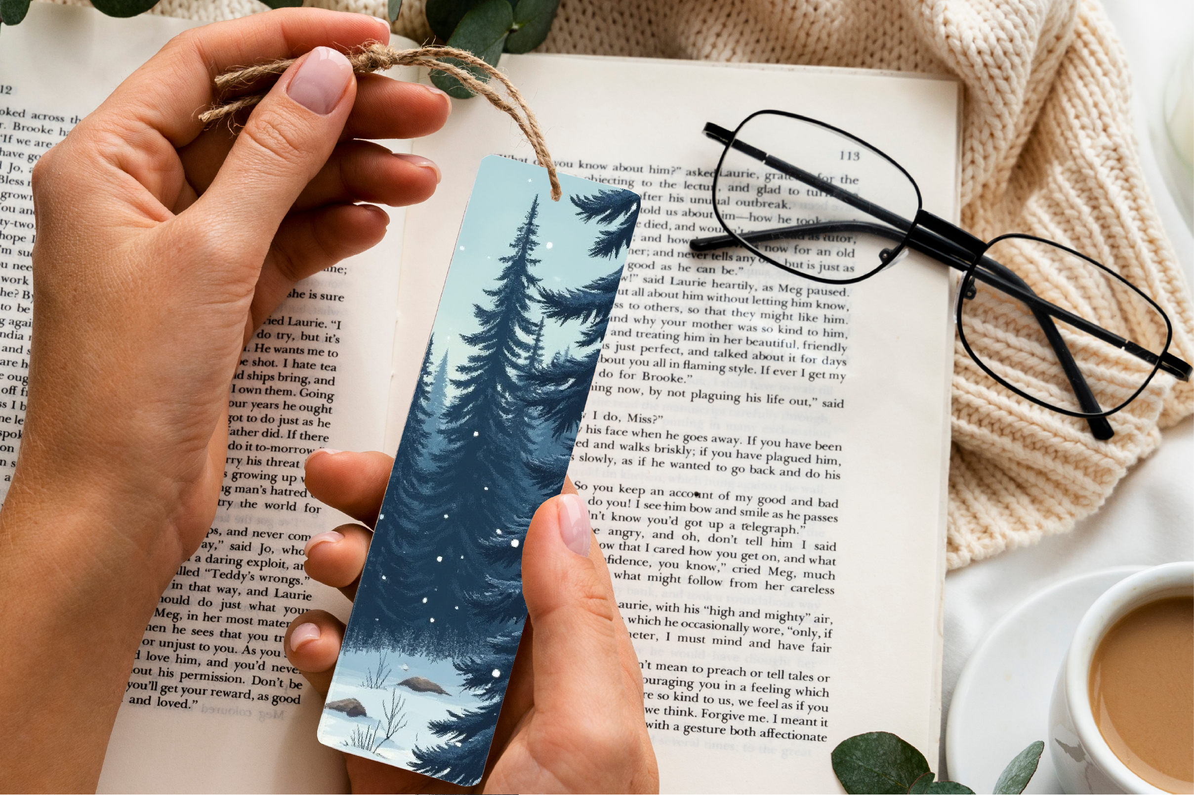 Snowy Pine Forest Bookmark Journal - CraftNest - Digital Crafting and Art