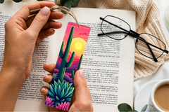 Blooming Cactus Desert Bookmark - CraftNest - Digital Crafting and Art