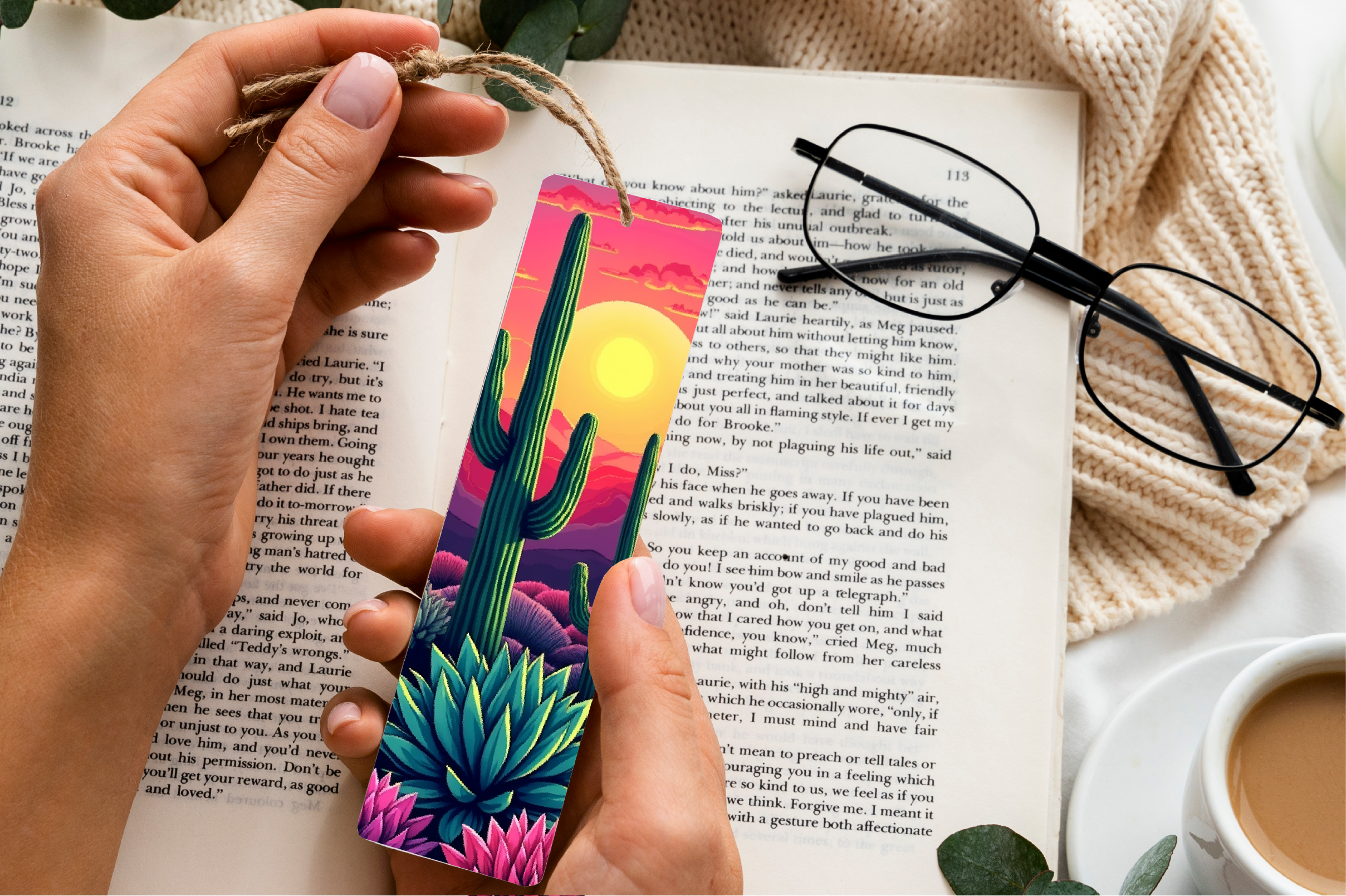 Blooming Cactus Desert Bookmark - CraftNest - Digital Crafting and Art
