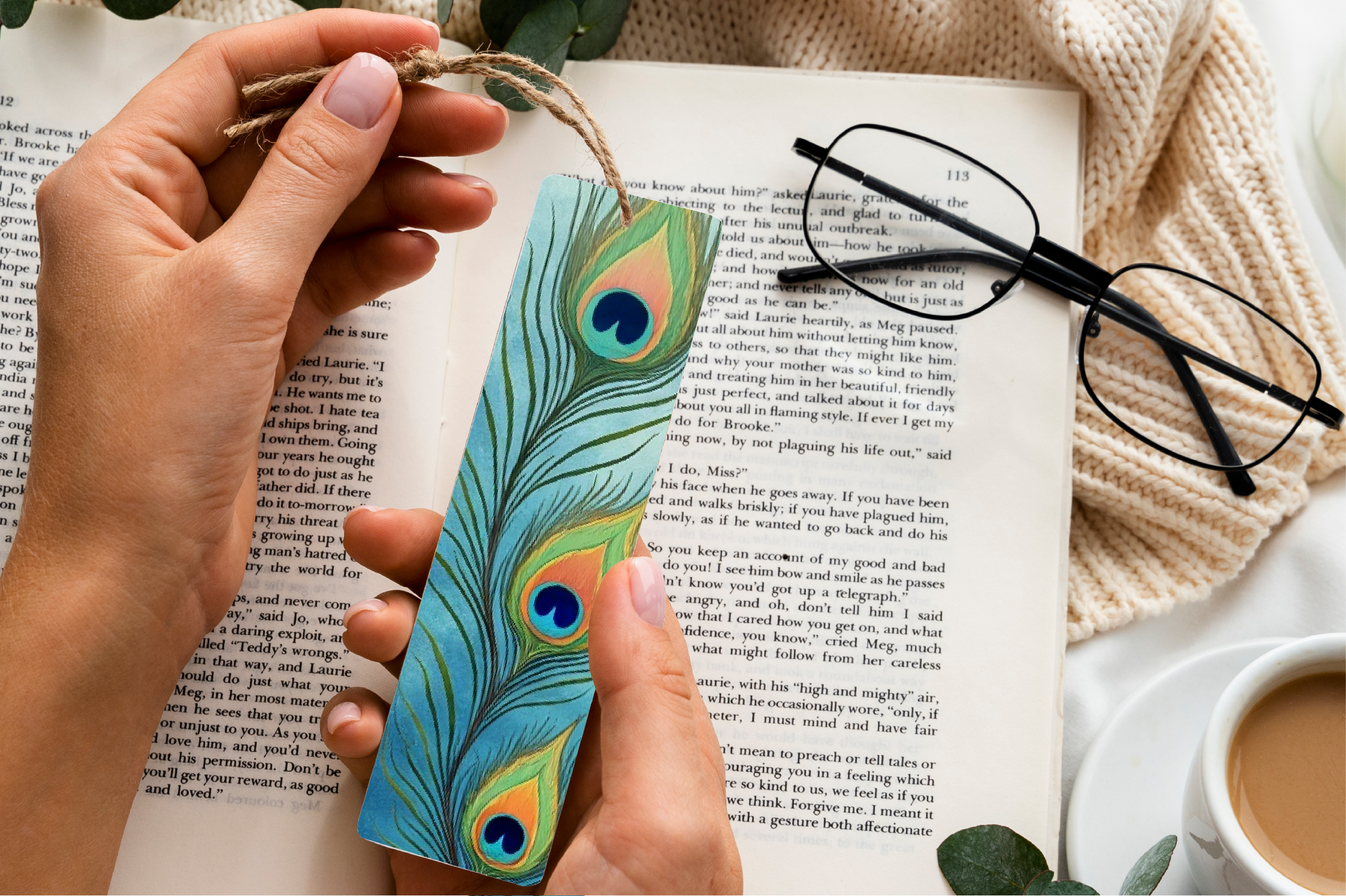 Radiant Peacock Plumage Bookmark Journal - CraftNest - Digital Crafting and Art