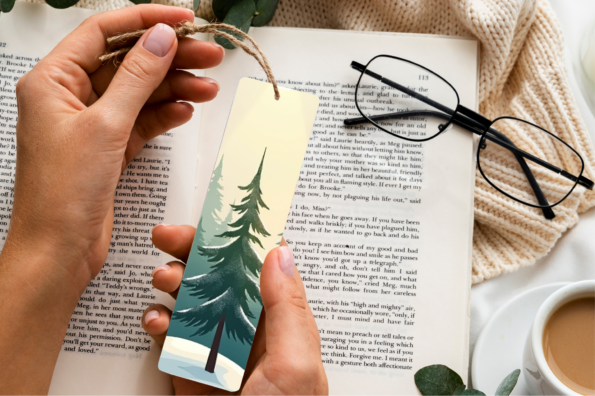 Frosted Evergreen Forest Bookmark - CraftNest - Digital Crafting and Art