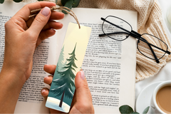 Frosted Evergreen Forest Bookmark - CraftNest - Digital Crafting and Art