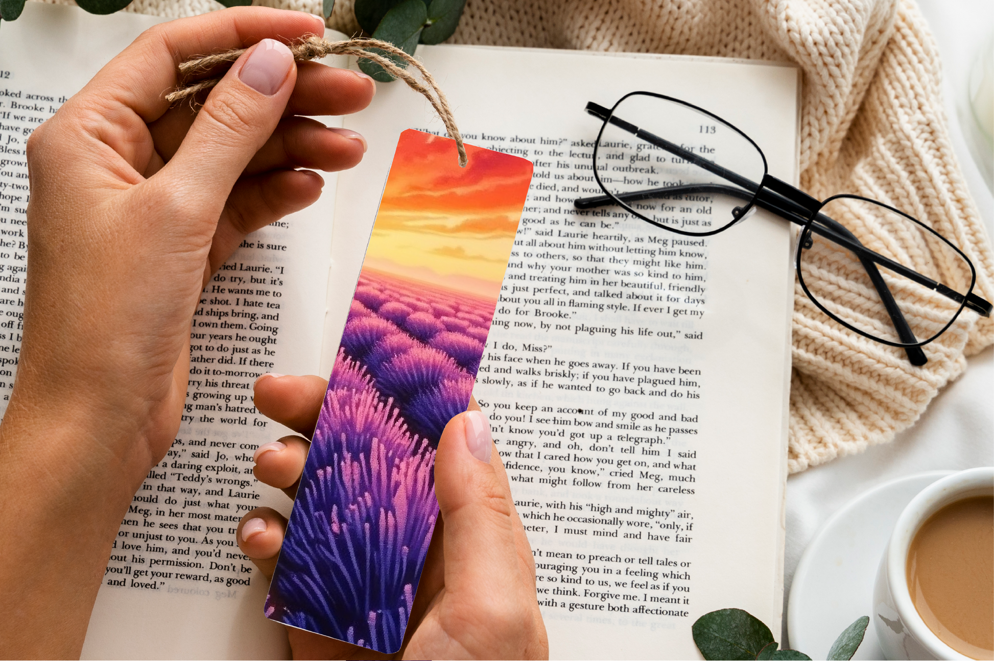 Sunset Lavender Fields Bookmark Journal - CraftNest - Digital Crafting and Art