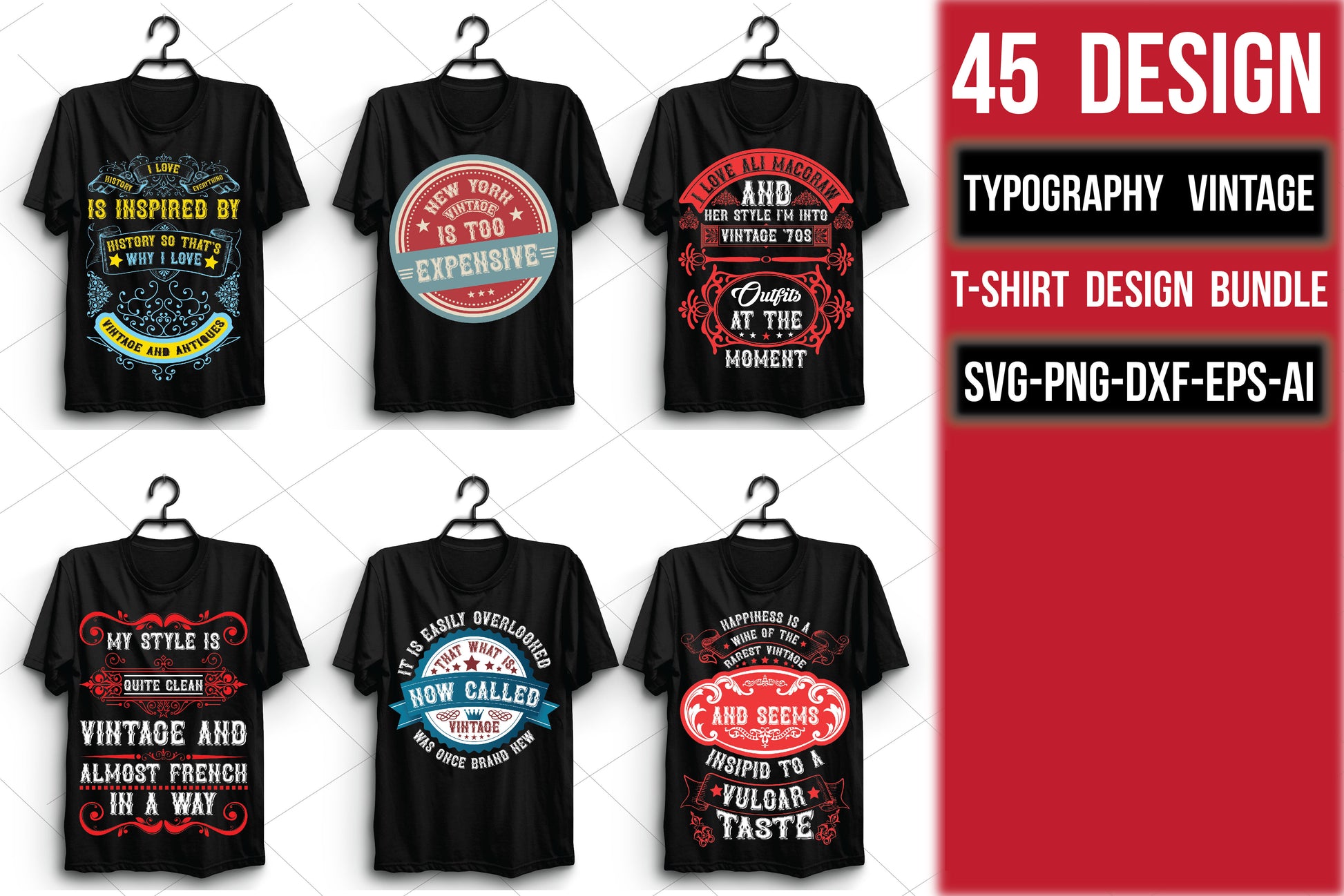 Typography Vintage T Shirt Bundle 2 - CraftNest - Digital Crafting and Art