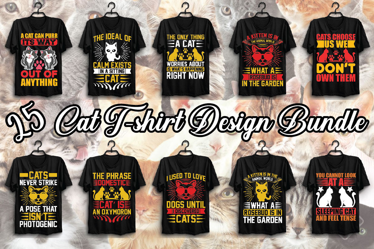 Cat T Shirt Bundle 4 - CraftNest - Digital Crafting and Art