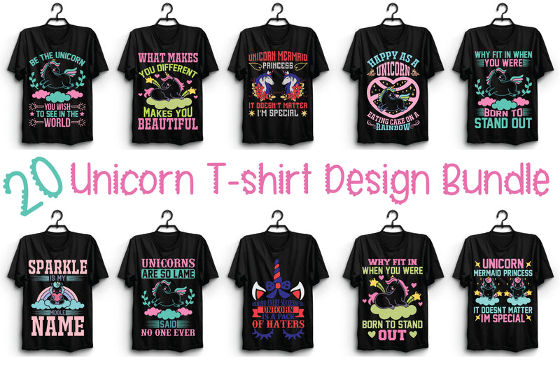 Unicorn T Shirt Bundle 4 - CraftNest - Digital Crafting and Art