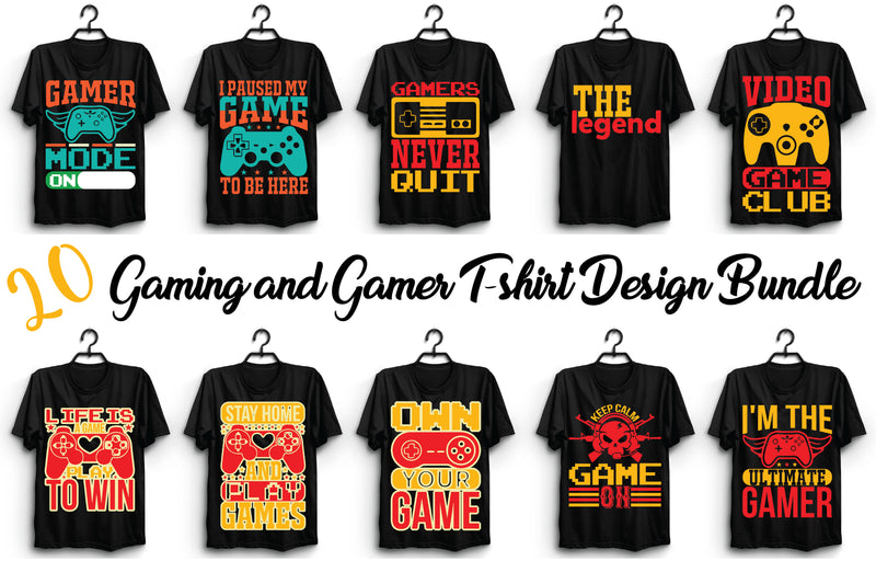 Gaming And Gamer T Shirt Bundle 2 - CraftNest - Digital Crafting and Art