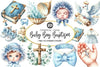 Baby Boy Baptism Clipart Bundle