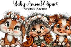 Baby Animal Clipart Bundle - CraftNest - Digital Crafting and Art