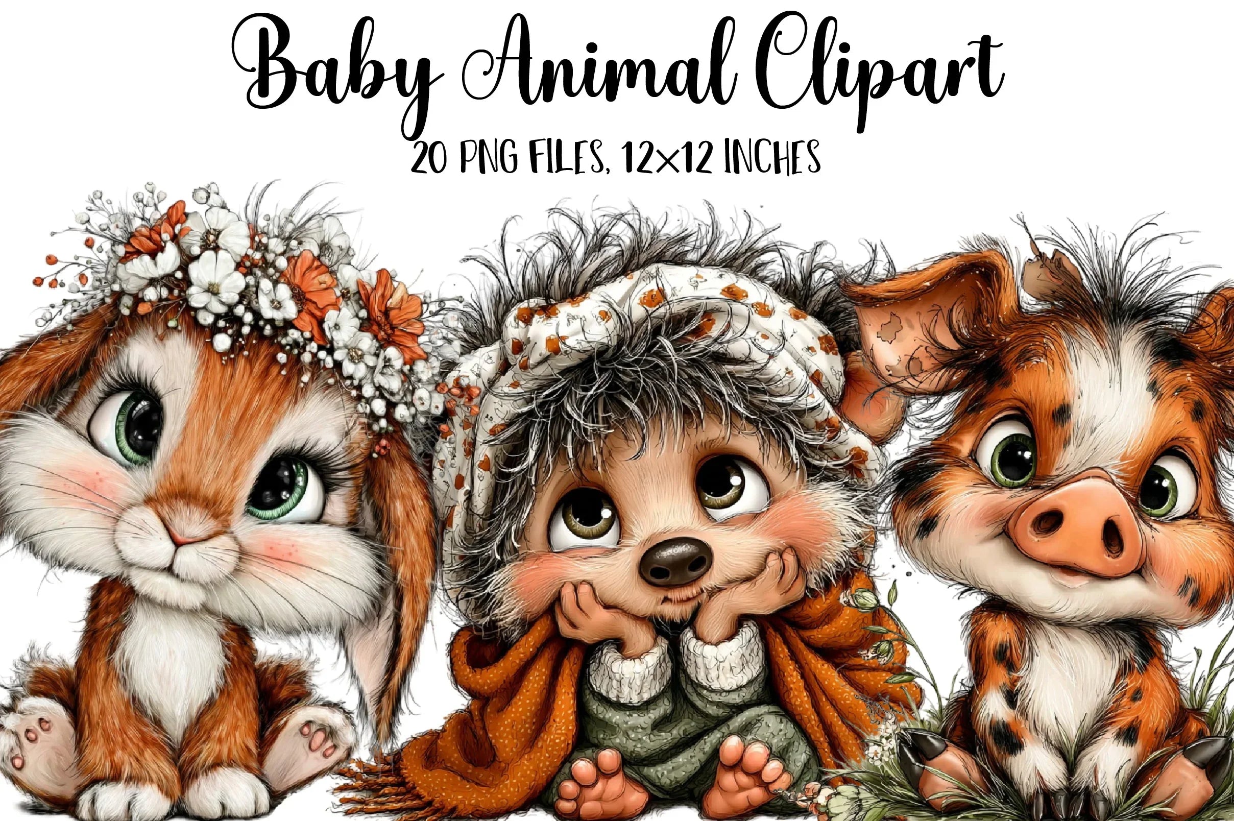 Baby Animal Clipart Bundle - CraftNest - Digital Crafting and Art