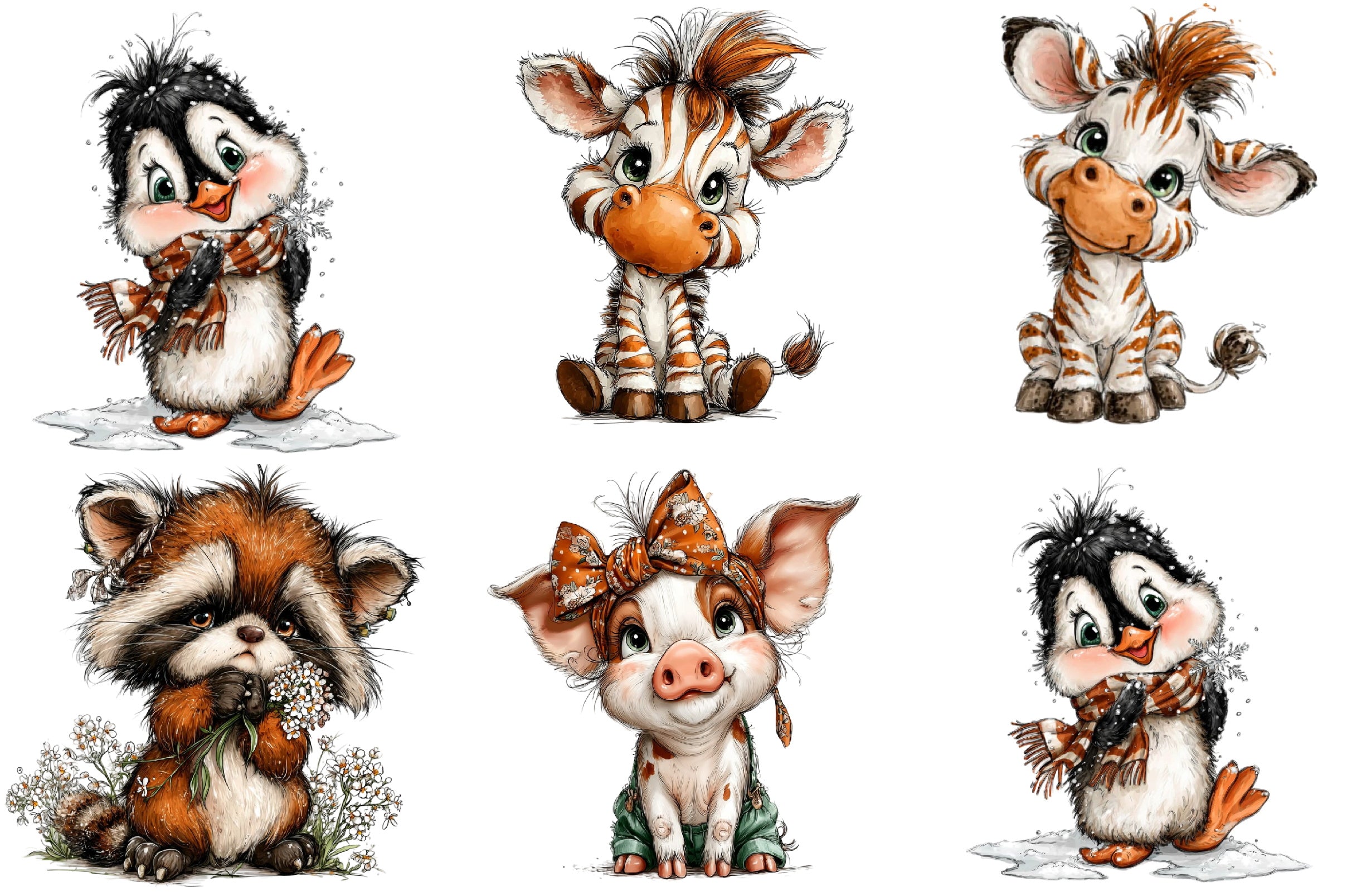 Adorable Baby Animal Clipart Bundle