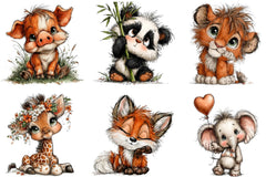 Baby Animal Clipart Bundle - CraftNest - Digital Crafting and Art