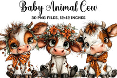 Baby Cow Clipart Bundle - CraftNest - Digital Crafting and Art