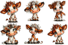 Baby Cow Clipart Bundle - CraftNest - Digital Crafting and Art