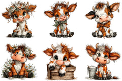 Baby Cow Clipart Bundle - CraftNest - Digital Crafting and Art