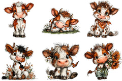 Baby Cow Clipart Bundle - CraftNest - Digital Crafting and Art