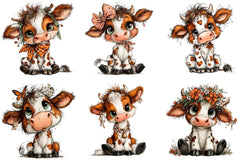 Baby Cow Clipart Bundle - CraftNest - Digital Crafting and Art
