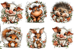 Baby Animal Floral Frame Clipart Bundle - CraftNest - Digital Crafting and Art