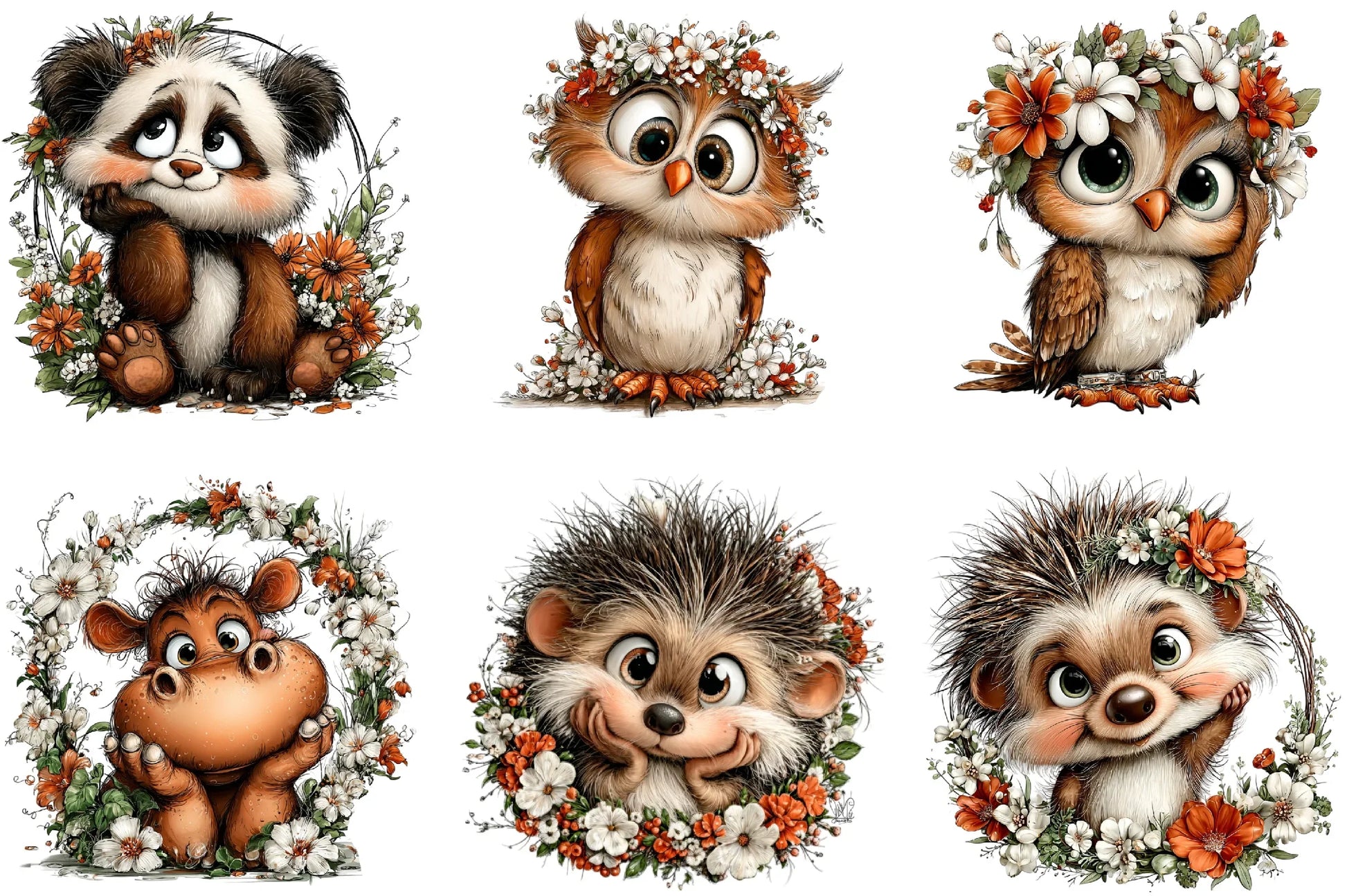 Baby Animal Floral Frame Clipart Bundle - CraftNest - Digital Crafting and Art