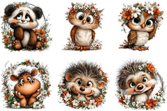 Baby Animal Floral Frame Clipart Bundle - CraftNest - Digital Crafting and Art